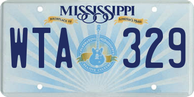 MS license plate WTA329