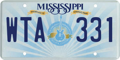 MS license plate WTA331