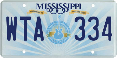 MS license plate WTA334