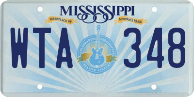 MS license plate WTA348