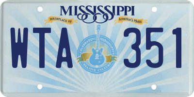MS license plate WTA351