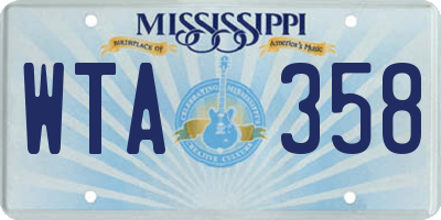 MS license plate WTA358