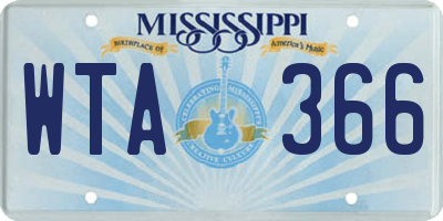 MS license plate WTA366