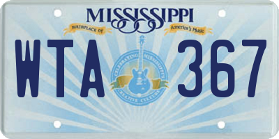 MS license plate WTA367