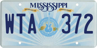 MS license plate WTA372