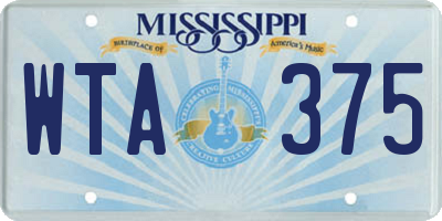 MS license plate WTA375
