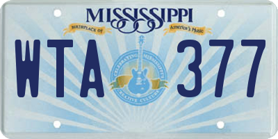 MS license plate WTA377