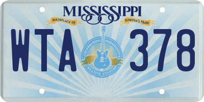 MS license plate WTA378