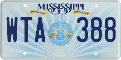 MS license plate WTA388