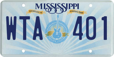 MS license plate WTA401