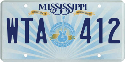 MS license plate WTA412