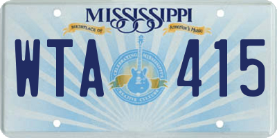 MS license plate WTA415
