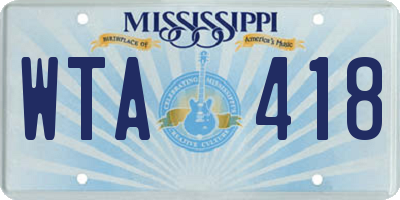 MS license plate WTA418