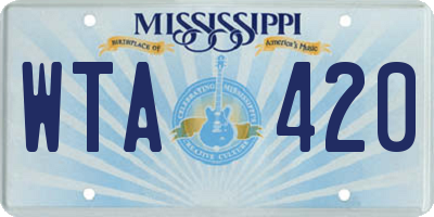 MS license plate WTA420