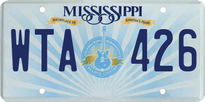 MS license plate WTA426