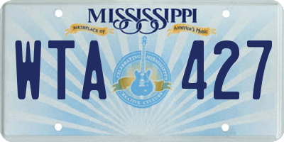 MS license plate WTA427