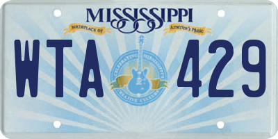 MS license plate WTA429