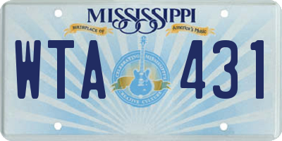 MS license plate WTA431