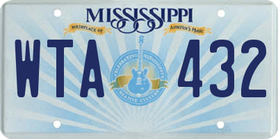 MS license plate WTA432