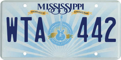 MS license plate WTA442