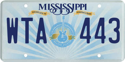 MS license plate WTA443