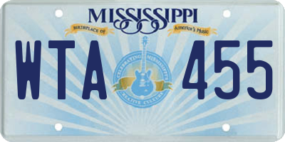 MS license plate WTA455