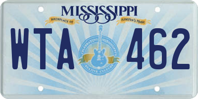 MS license plate WTA462