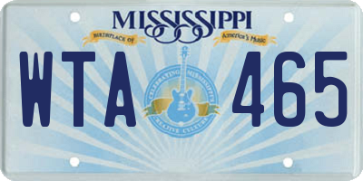 MS license plate WTA465
