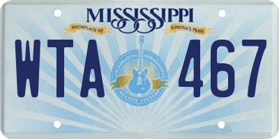 MS license plate WTA467