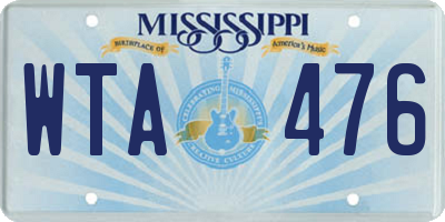 MS license plate WTA476