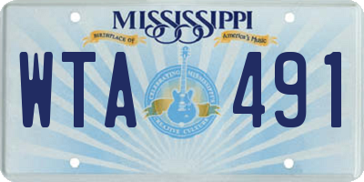 MS license plate WTA491