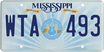 MS license plate WTA493