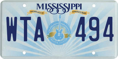 MS license plate WTA494