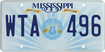 MS license plate WTA496