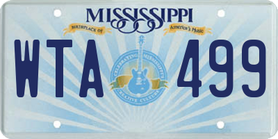 MS license plate WTA499