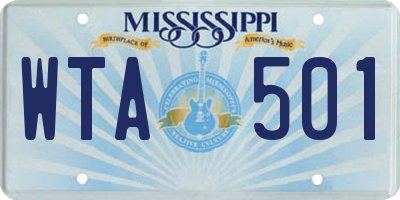 MS license plate WTA501