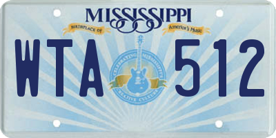 MS license plate WTA512