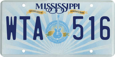 MS license plate WTA516