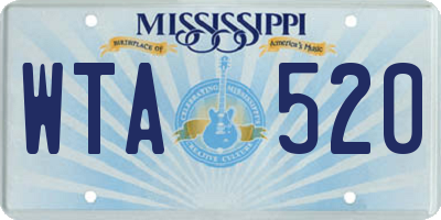 MS license plate WTA520