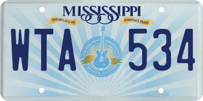 MS license plate WTA534