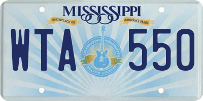 MS license plate WTA550