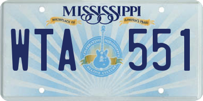 MS license plate WTA551