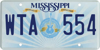 MS license plate WTA554