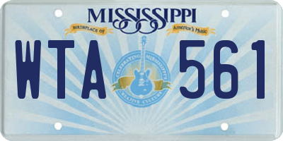 MS license plate WTA561