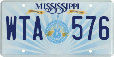MS license plate WTA576