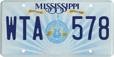 MS license plate WTA578