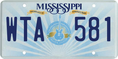 MS license plate WTA581