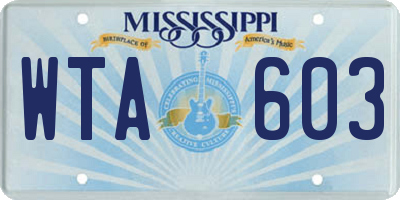 MS license plate WTA603
