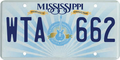 MS license plate WTA662
