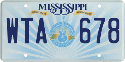 MS license plate WTA678